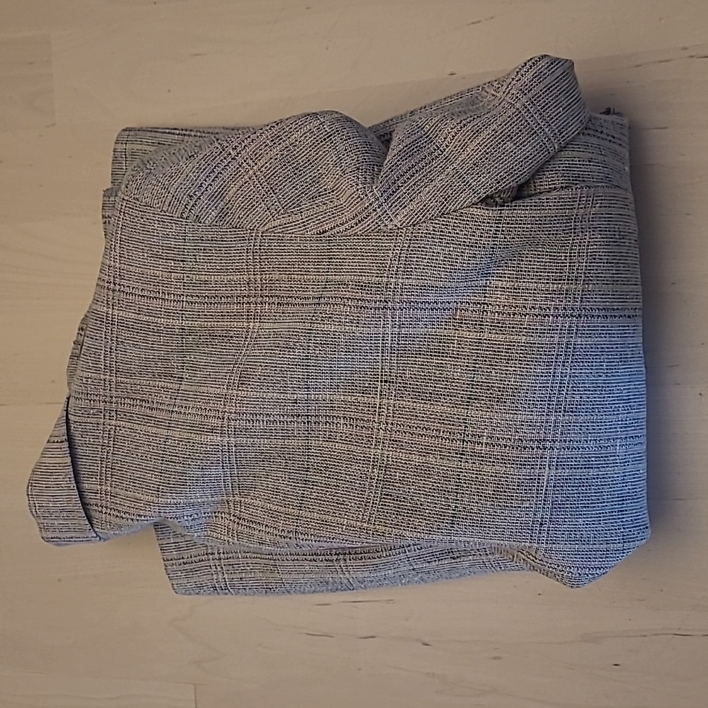 NWOT VTG Giovanni Bellini Grey Mutli Colored Plaid Wool 3/4 Sleeved Blazer - Picture 12 of 12